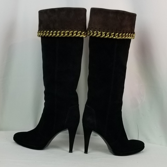 Sergio Rossi Black Suede Over the Knee Boots 39 - Picture 6 of 14